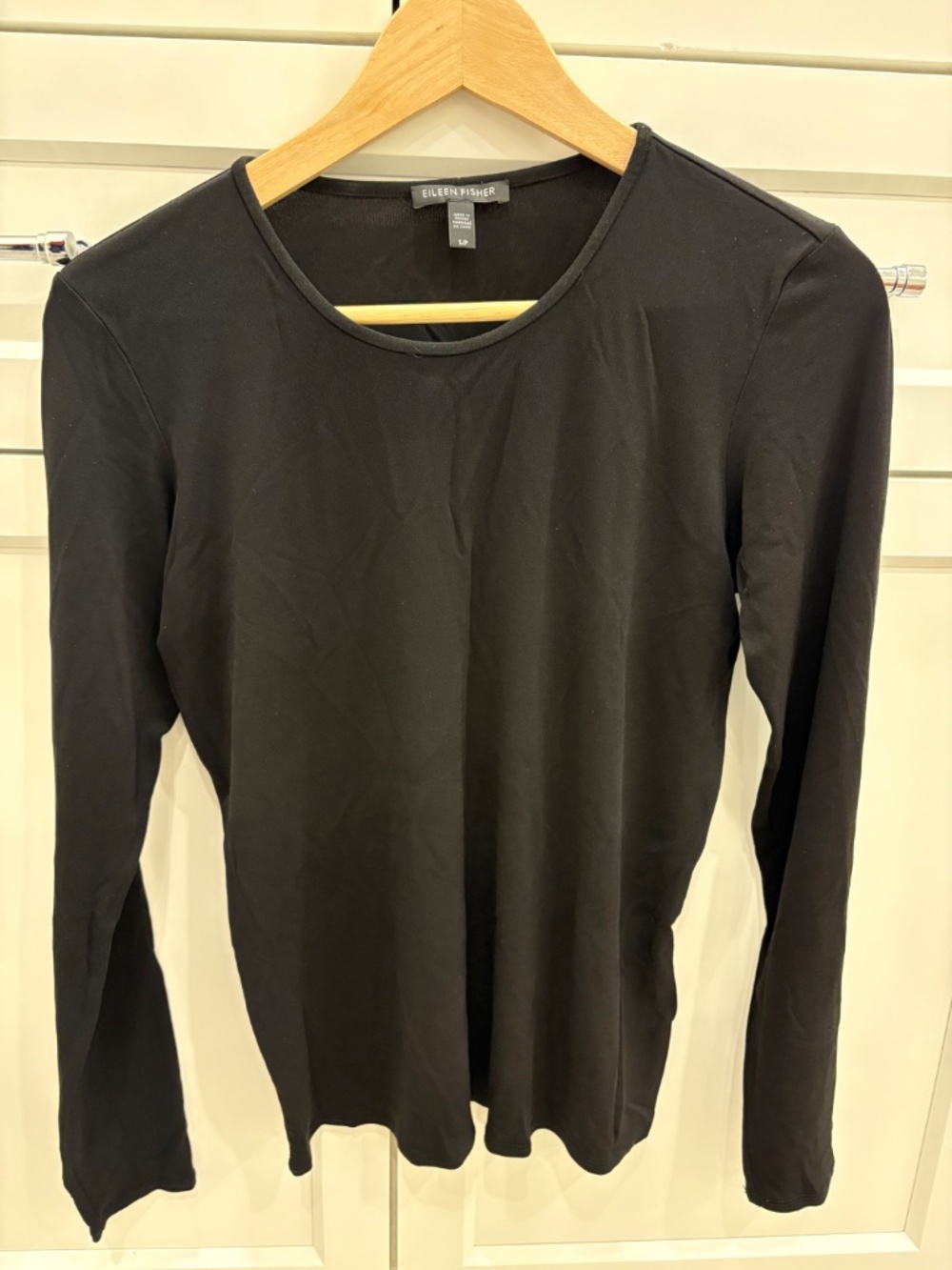 Eileen Fisher Stretch Silk Jersey Crew Neck Top - size S - Picture 3 of 4